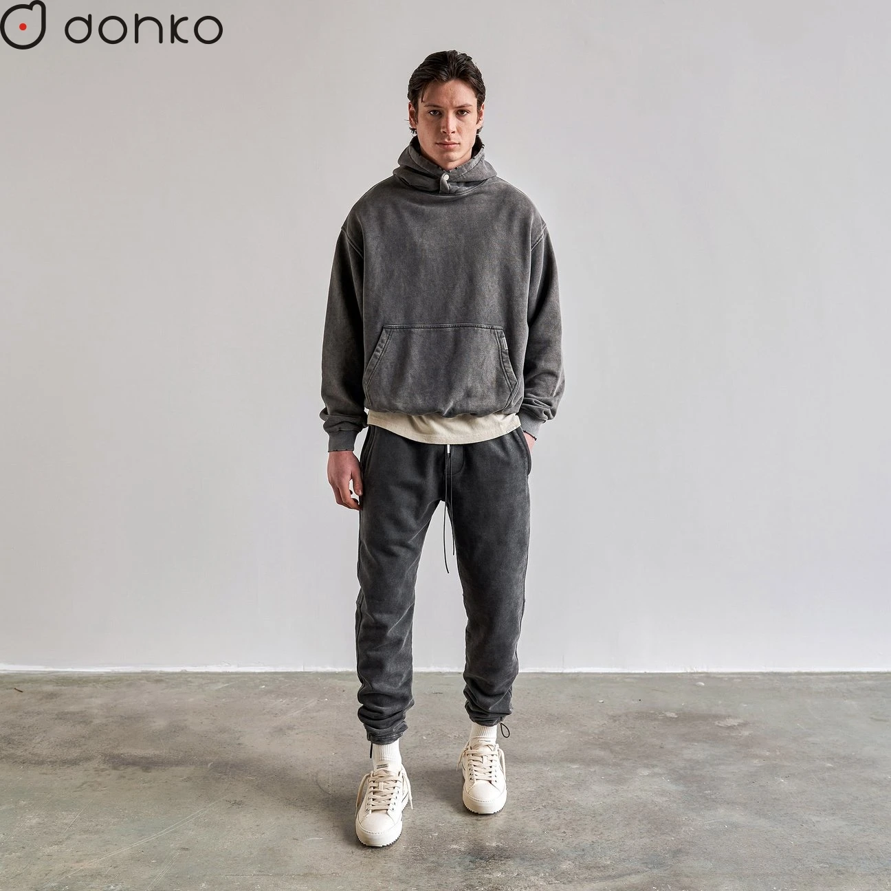 custom heavy oversize vintage tracksuit acid washed hoodie