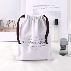 High End Cotton Twill Drawstring Shoe Hat Clothing Storage Bag Custom Logo Printing Twill Cotton Shopping Bag