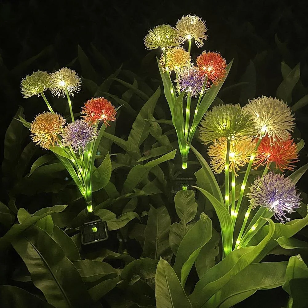 Wholesale Outdoor Colorful Solar Dandelion Garden Light With 36 Led String Lights Decorative Waterproof LED Yard Pathway Lamp