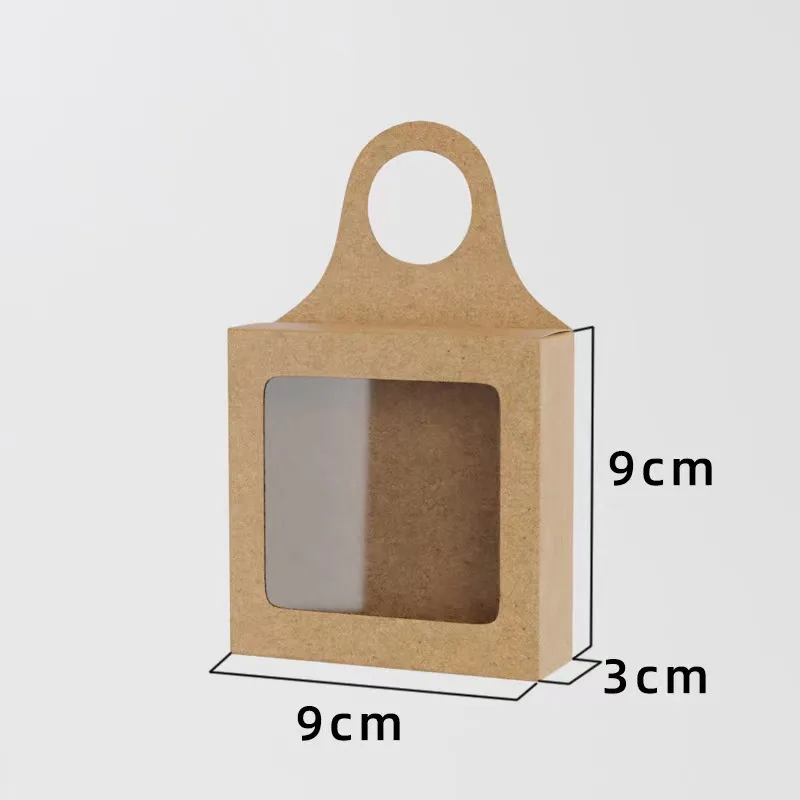 READY TO SHIP BROWN KRAFT CANDY BOX WITH HANGER BOX WITH WINDOW