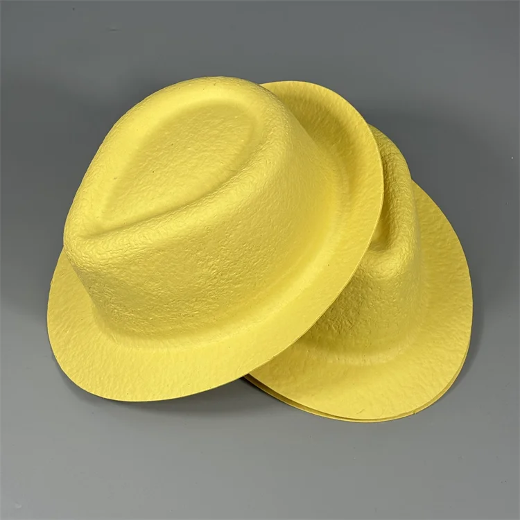 Children moulded fire hat cap helmet degradable material pulp hat graffiti can be painted cap