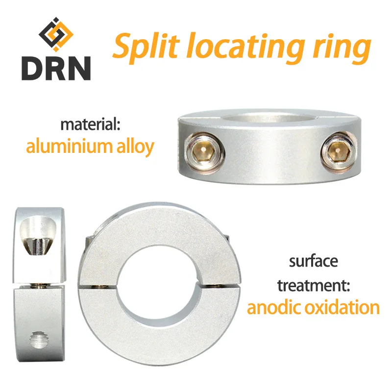 Aluminum alloy optical axis locating ring Steel Blackening limiter stop screw fixing ring split type metal bearing clamping ring