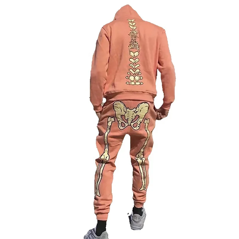 wholesale tech fleece embroidery sweatsuit men joggers set custom oversized tracksuit