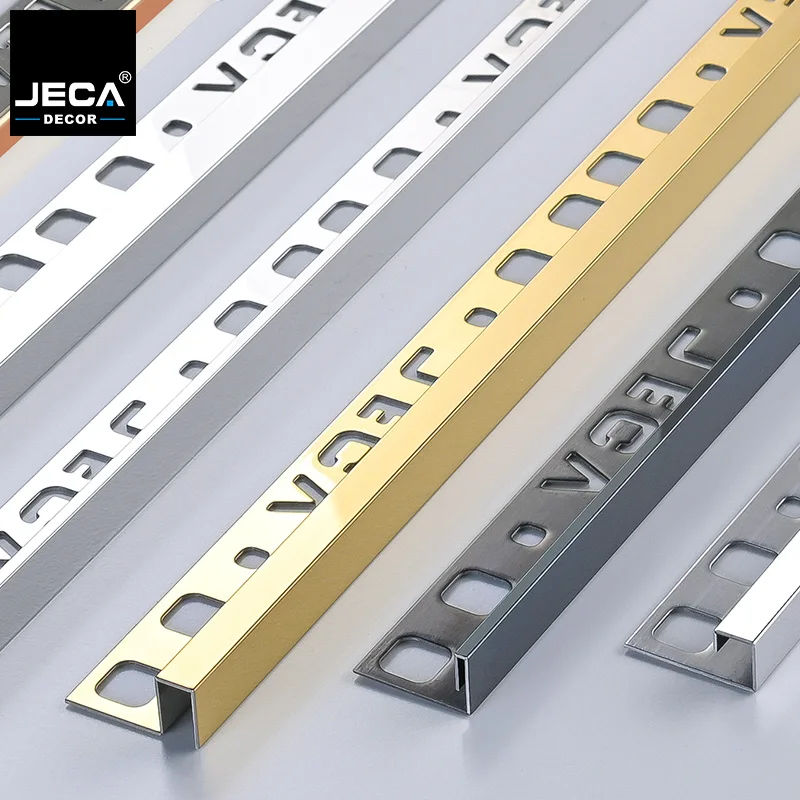 JECA Trim Strip for Metal Stainless Steel 304 Ceramic Tile Profiles Provided Wall and Ceiling Decoration Tile Accessories