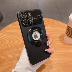 OEM PC Thin Magnet Ring Cover with Stand Wireless Charger Big Window Phone Case for iPhone 15 14 13 Pro Max