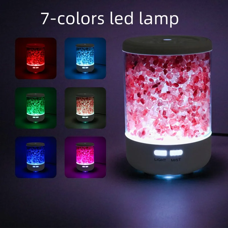 7 Colors LED Light Atomization Mist Humidifier Aroma Essential Oil Natural Stone Salt Diffuser