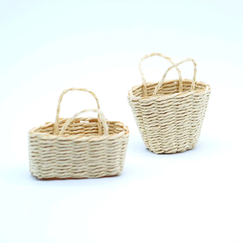 Doll house rattan bamboo grass woven mini woven basket basket miniature food play OB1 scene shooting props life set