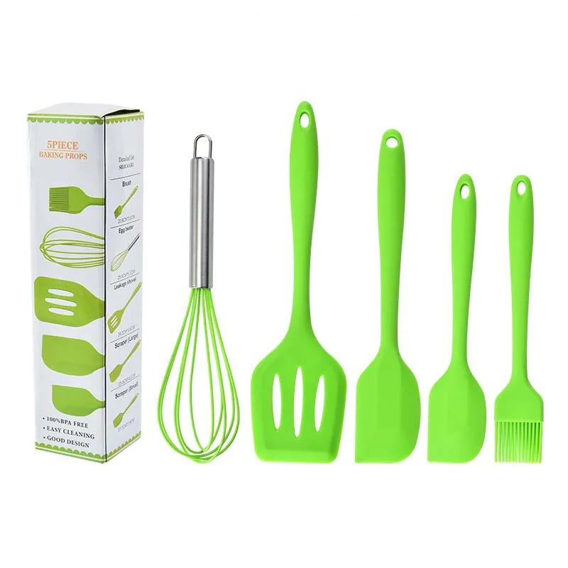 Home and Kitchen Accessories 5Pcs food grade silicone spatula set heat resistant cooking utensils set silicon cake spatulas