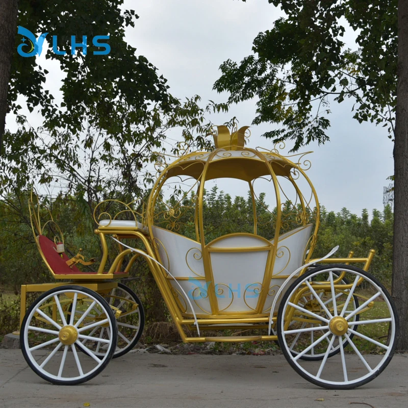 Hot sale decorative cinderella wedding carriage sightseeing horse cart  manufacturer wedding pumpkin horse carriage for sale