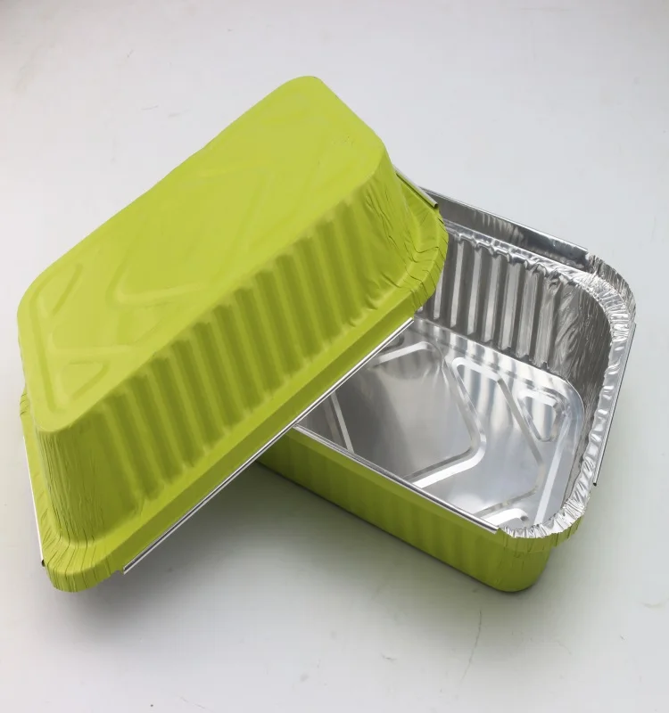 Plastic lid food catering pans take out aluminum foil  durable pan for kitchen household cook and storage