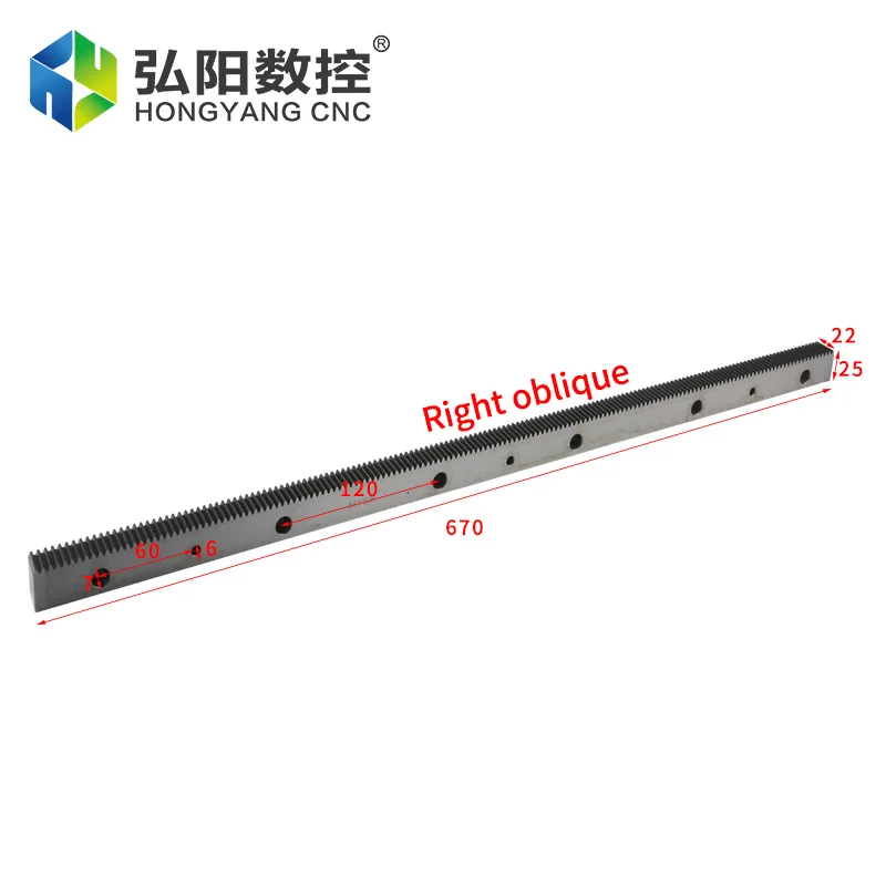 
HYCNC 1.25m 22*25*671mm Cnc Router Gear Rack Pinion Helical Tooth Cnc Gear Rack Cheap Price Factory Directly Sell 
