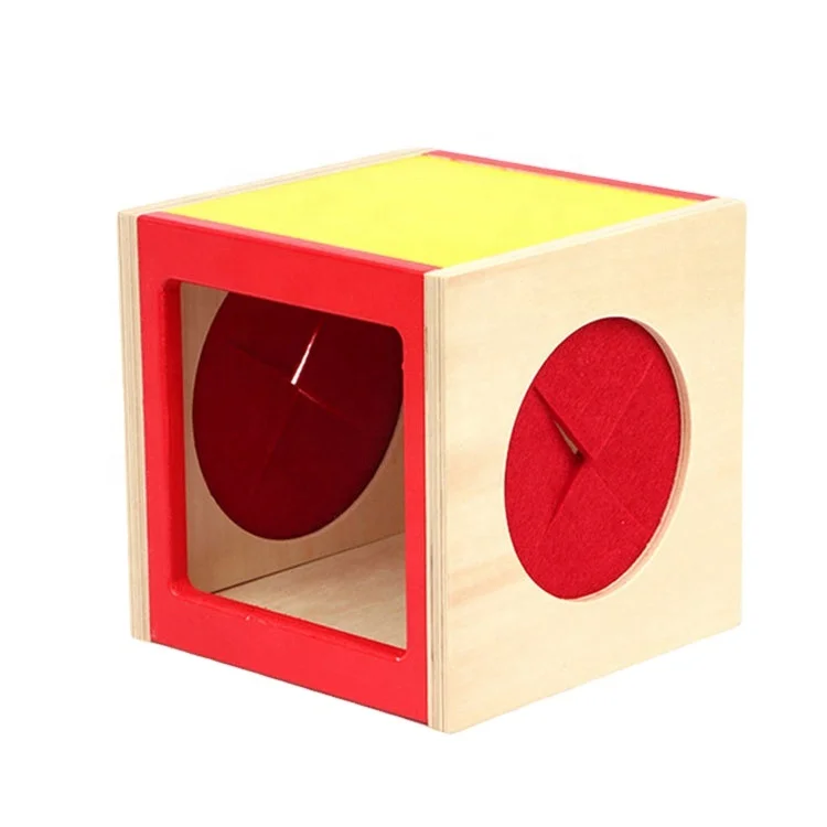 New Montessori Blind Box Geometric Wood Shape Sorter Toy Kids Toy Touch Guessing Wooden Toys For Babies
