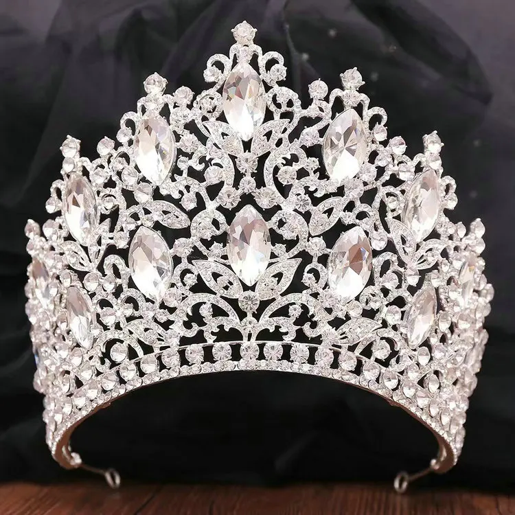 Big Pageant rhinestone Tiara  Jewelry Wedding Miss World tall Crowns Headpiece Universe crowns pageant For Women queens