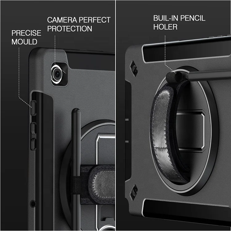 Heavy Duty  Protection Soft TPU Tablet Case Cover for Samsung Galaxy Tab A8 Case 10.5 inch SM- X200 X205 with Hand Strap