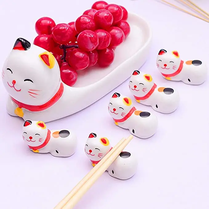  Набор керамических столовых приборов Lucky Cat набор из 6 предметов с держателем для ножей домашней кухни и ресторана сахарница
