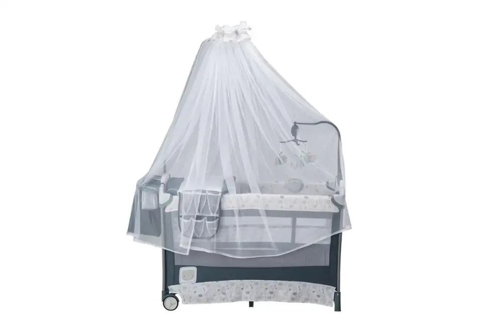 
EN716 Standard safety Baby travel cot with game entrance and mosquito net 