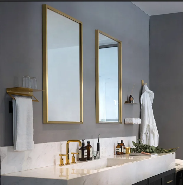 Classic Modern Eye-catching Antique Favourable Price Square Stainless Steel Frame Mirror Frame