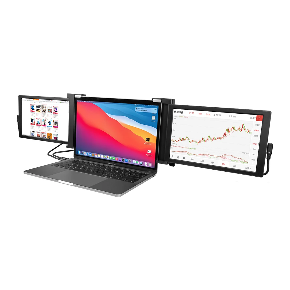10.1/11.6/11.9/13.3 inch triple screen Laptop extension monitor with 1080P full HD IPS panel type-C powered 1000-5999 Pieces $15
