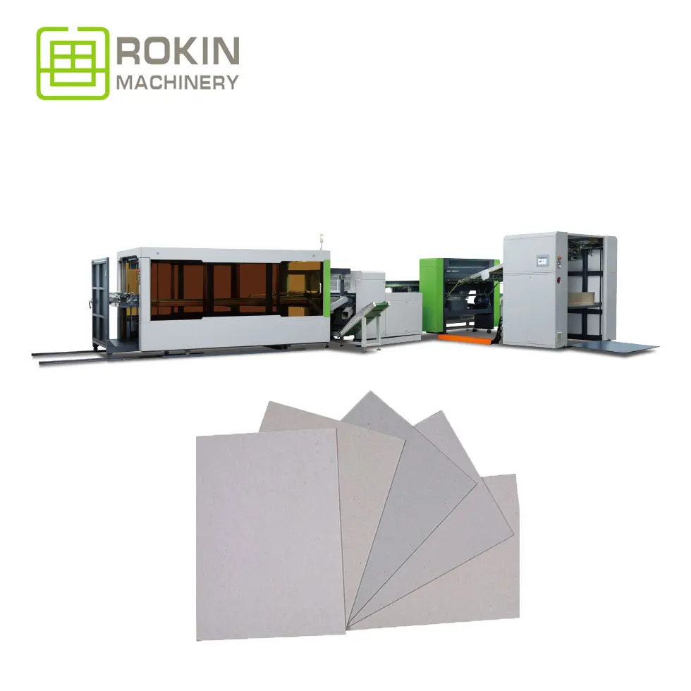 ROKIN BRAND Automatic Feeding Fully-Automatic V&U Type Cardboard Grooving Machine rigid box making case cardboard groove