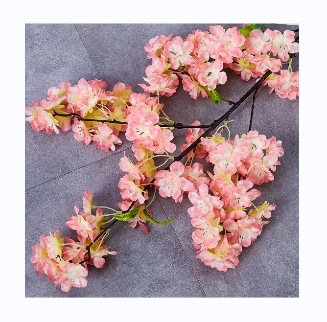 SYH189 Hot selling blush pink color silk cherry blossrom garland floral arrangement