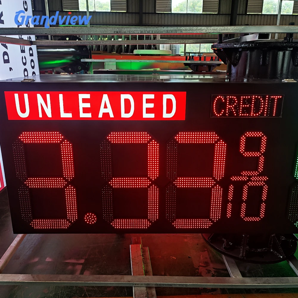 Double sided outdoor gas station led price sign board 8888 led digit sign petrol station gas price