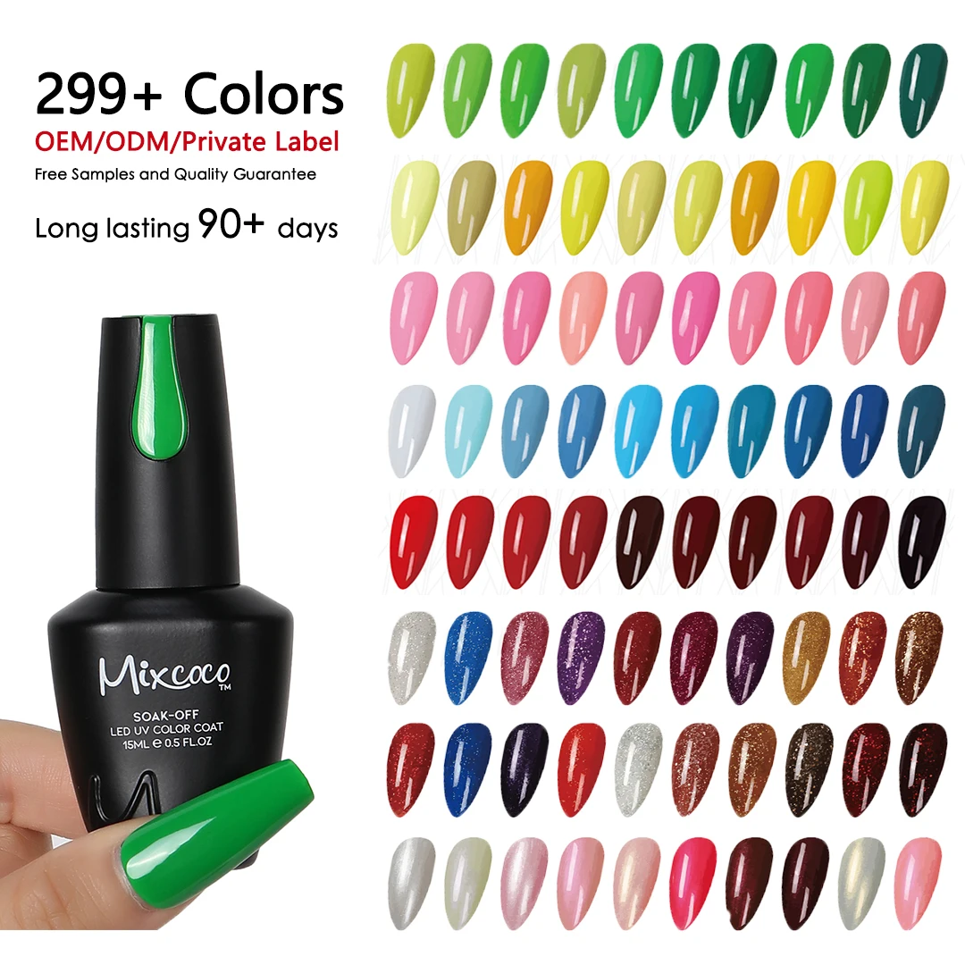 Yiwu Mixcoco New Product Nail Art Wholesale Gel Private Label UV Polish Yellow Red Green Manicure