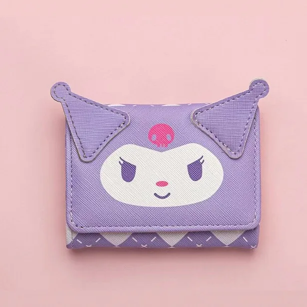 RuunJoy Hello Kt Coin Purse Kawaii Melody kulomi Casual PU Leather Wallet Cute Folding Light Card Bag for kids Christmas Gift
