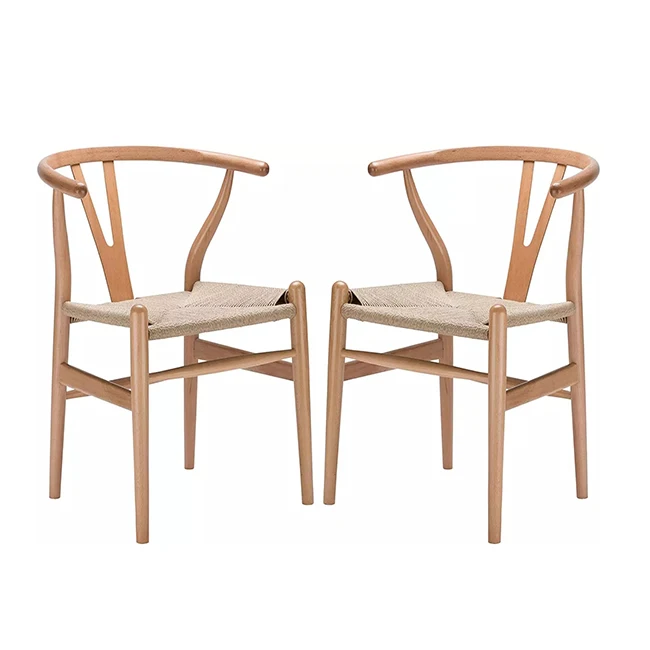 Commercial Top quality Y shape chair solid wood chair rattan dining wishbone chair for sale