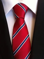 Wholesale Neckties With High Quality For Businessmen 100% Polyester Stripe Woven Neckties