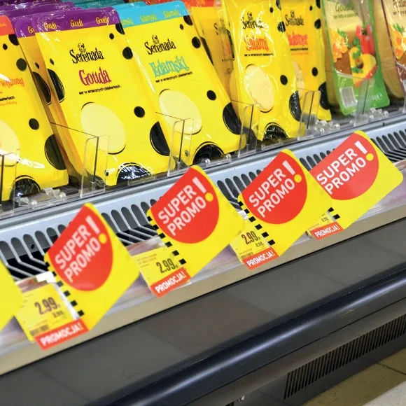 Data Strip Clip Supermarket Advertising Shelf Display Wobbler Sticker