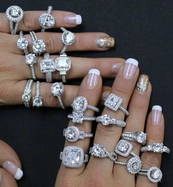 Real 18K Gold Plated Zircon Round Princess Oval Heart Ring Blue Sapphire Green Purple Aquamarine Ruby Heart Finger Rings