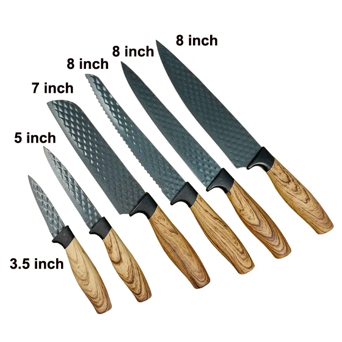 Hot Selling Non-Stick 6pcs Knife Set Stainless Steel Knife Sets
