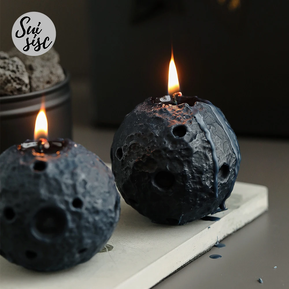 Bedroom Decoration Creative Decoration Hot Sale Luxury Art Candle Spherical Moon Scented Candle
