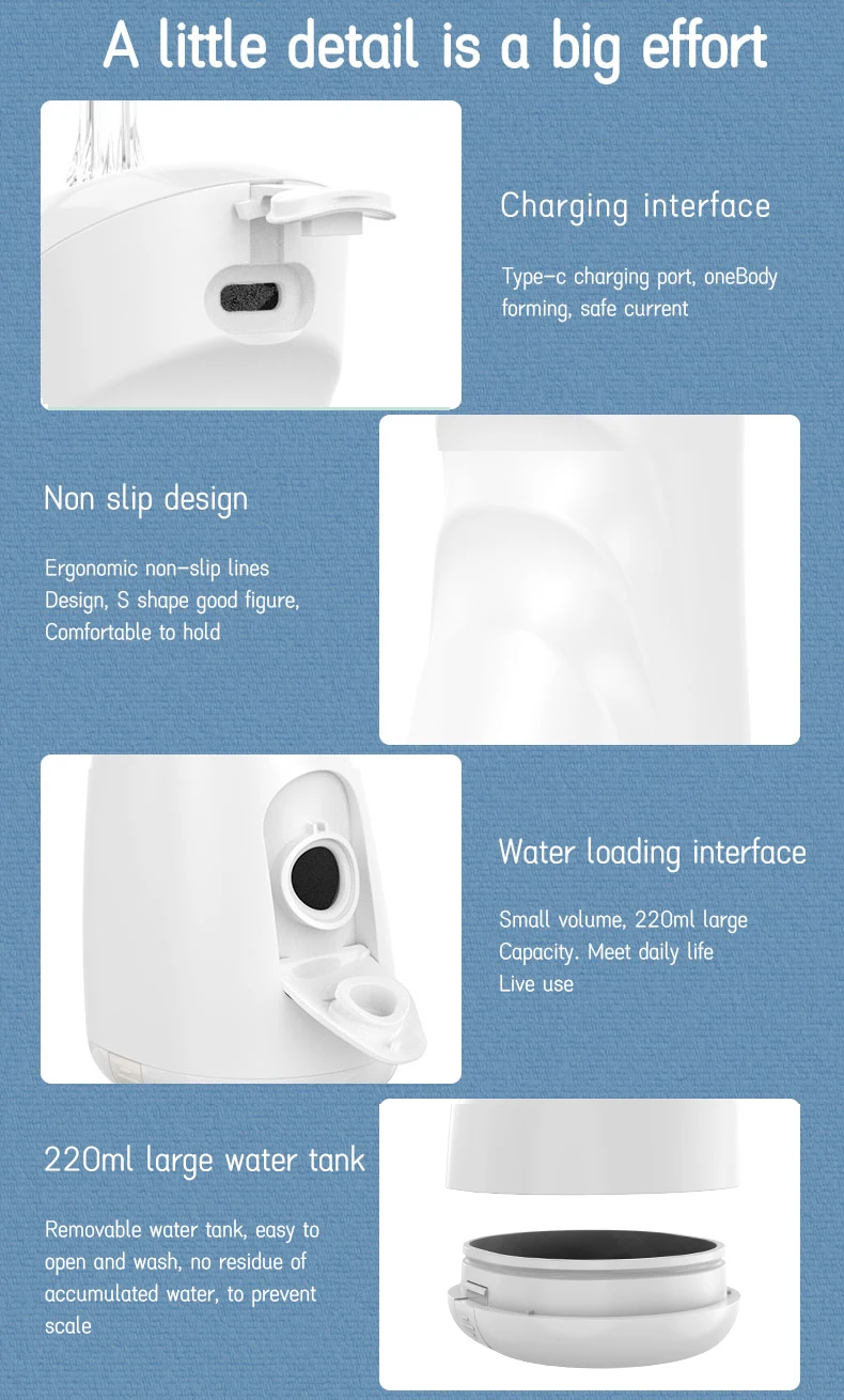 2023 best sales 6 working modes portable dental black water flosser New cordless Oral irrigator tooth cleaner