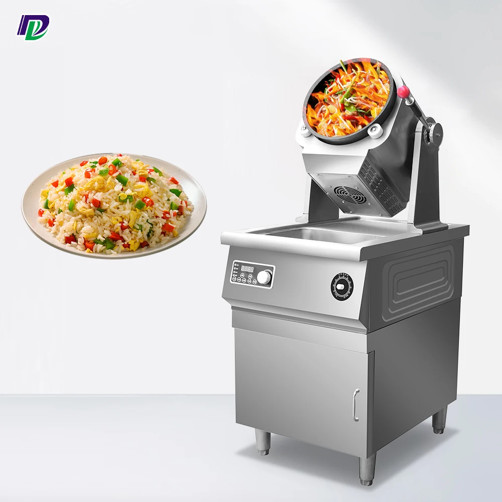 Fried Rice Machine 2.5L Restaurant Kitchen Electric Automatic Stir Fry Machine Cooking Robot Rotating Fried Rice Robot Cooker