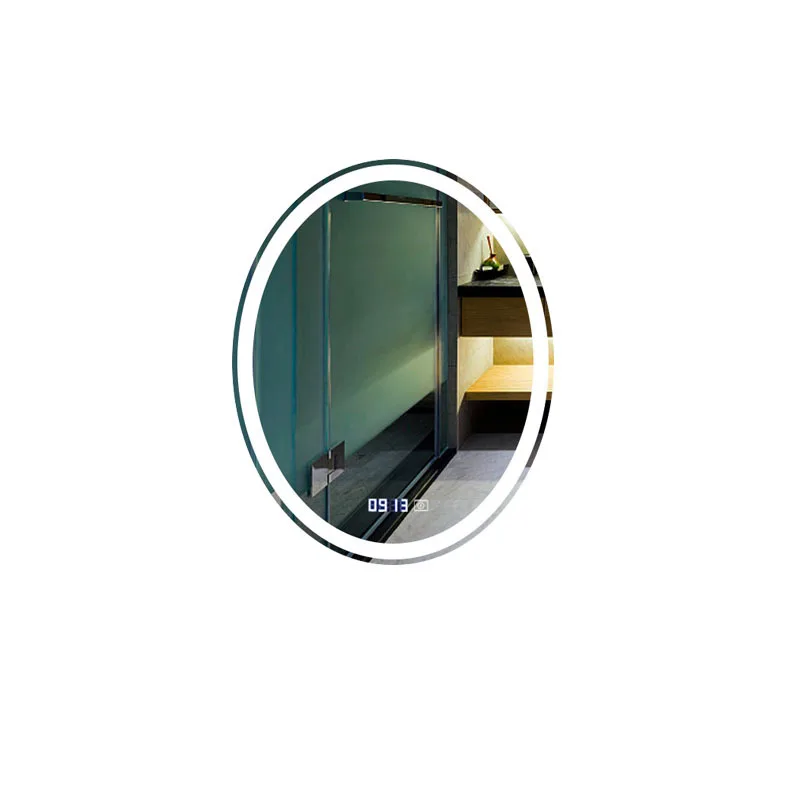 World Map Wall Decor And Standing Round Mirror With LED Light For Salon