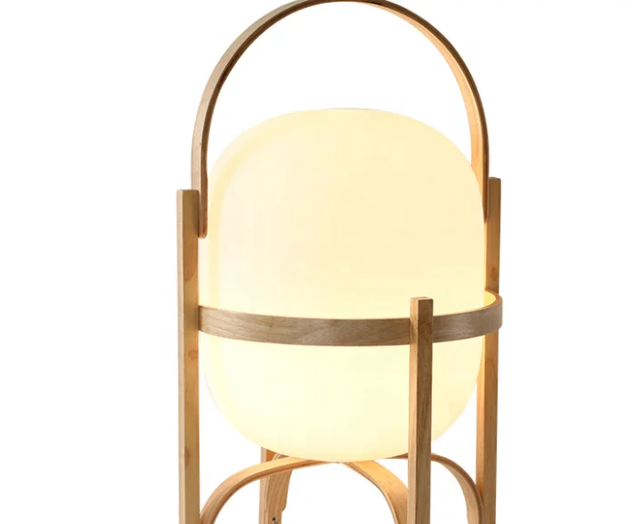 Contemporary wooden frosted glass shade art eye-caring multi function table light for reading