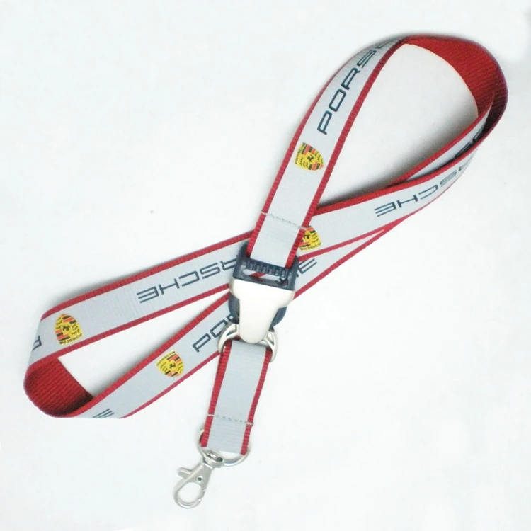 Double layers personalised custom lanyard with reflective strip