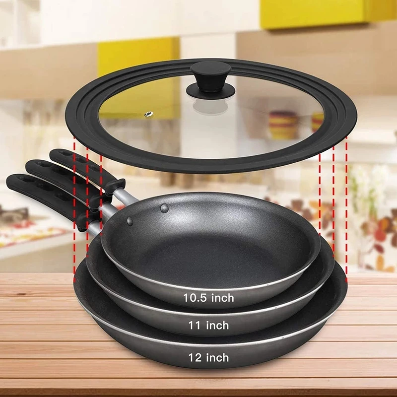 Hot Sale Universal Lid For Kitchen Pots And Pans Multifunctional Transparent Tempered Glass Anti-fall Pot Lid