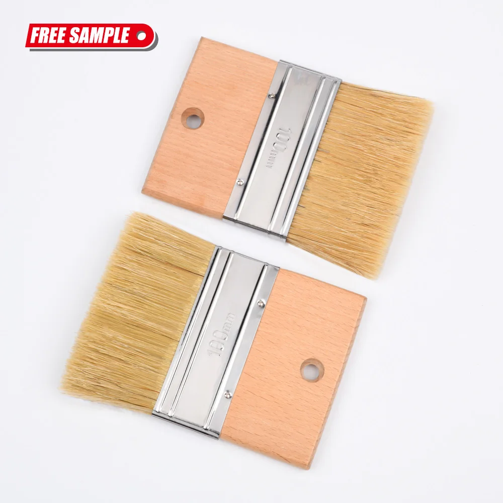 Natural Beech wood handle paint brush Wholesale production hog bristle paint brush for furtunite wall