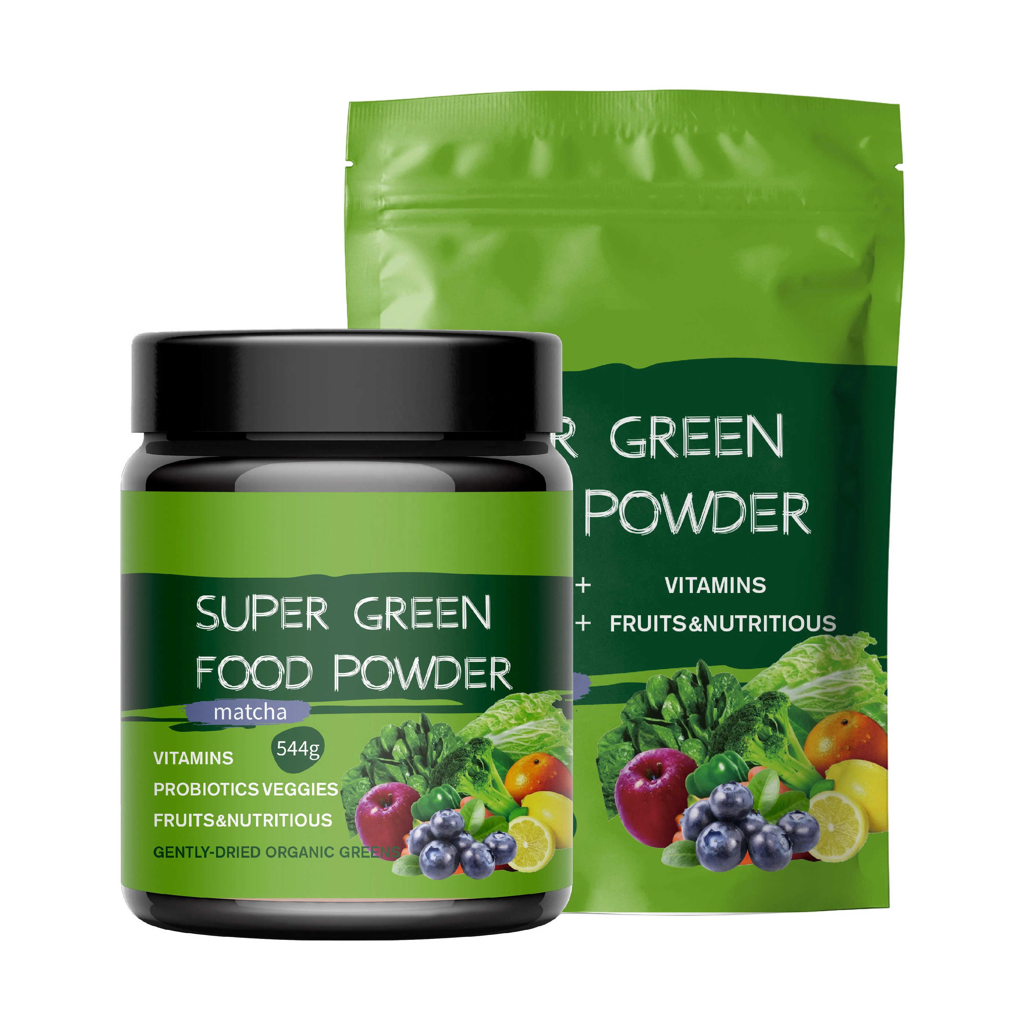 High Quality Dietary Supplement Organic Green Superfoods Blend Private Label Super Greens Vegetable Powder With Digestive