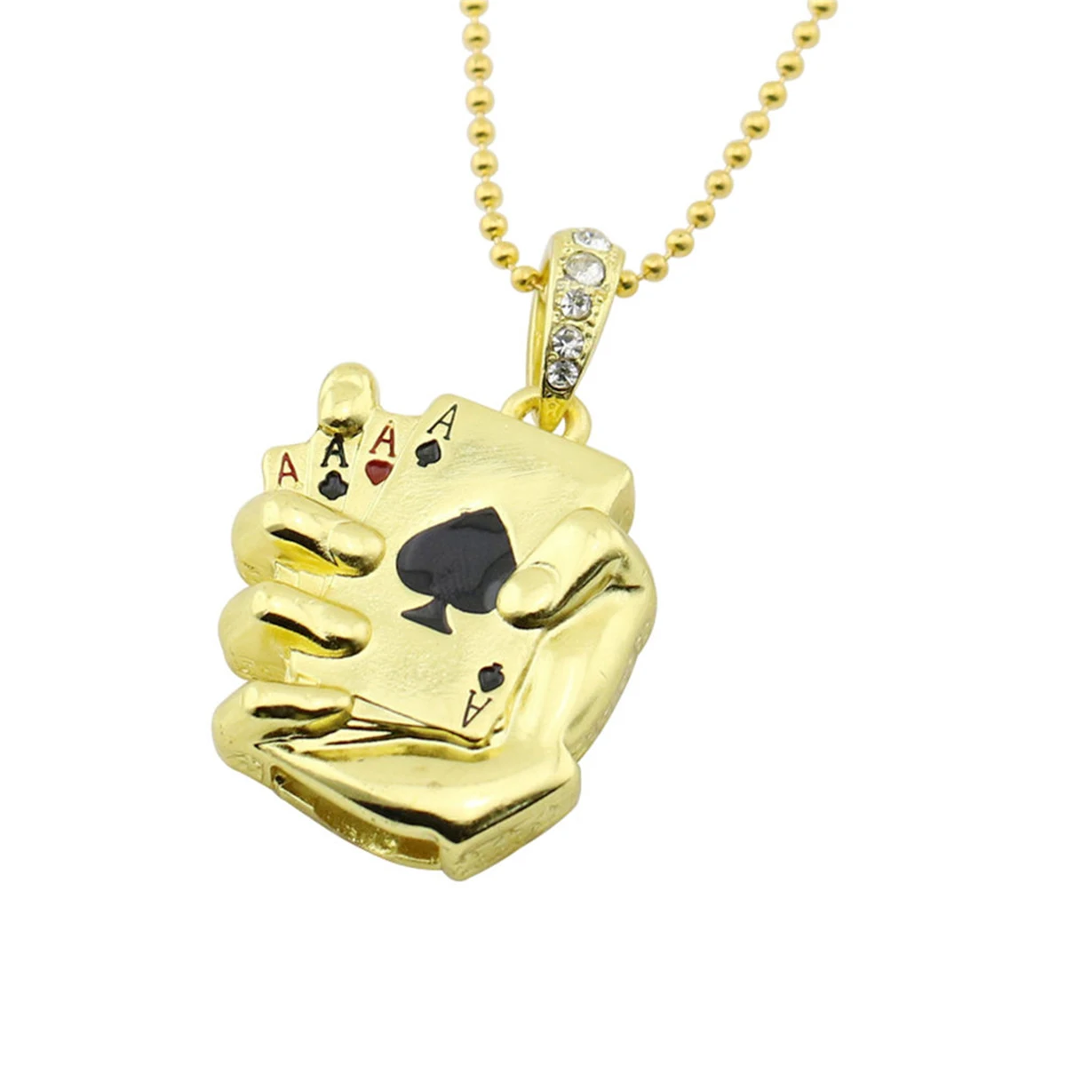 Wholesale Funny Pen Drive Metal Necklace Poker 8GB 16GB 32GB 64GB 128GB 2.0 Mini Metal USB Flash Drive With Customized Logo