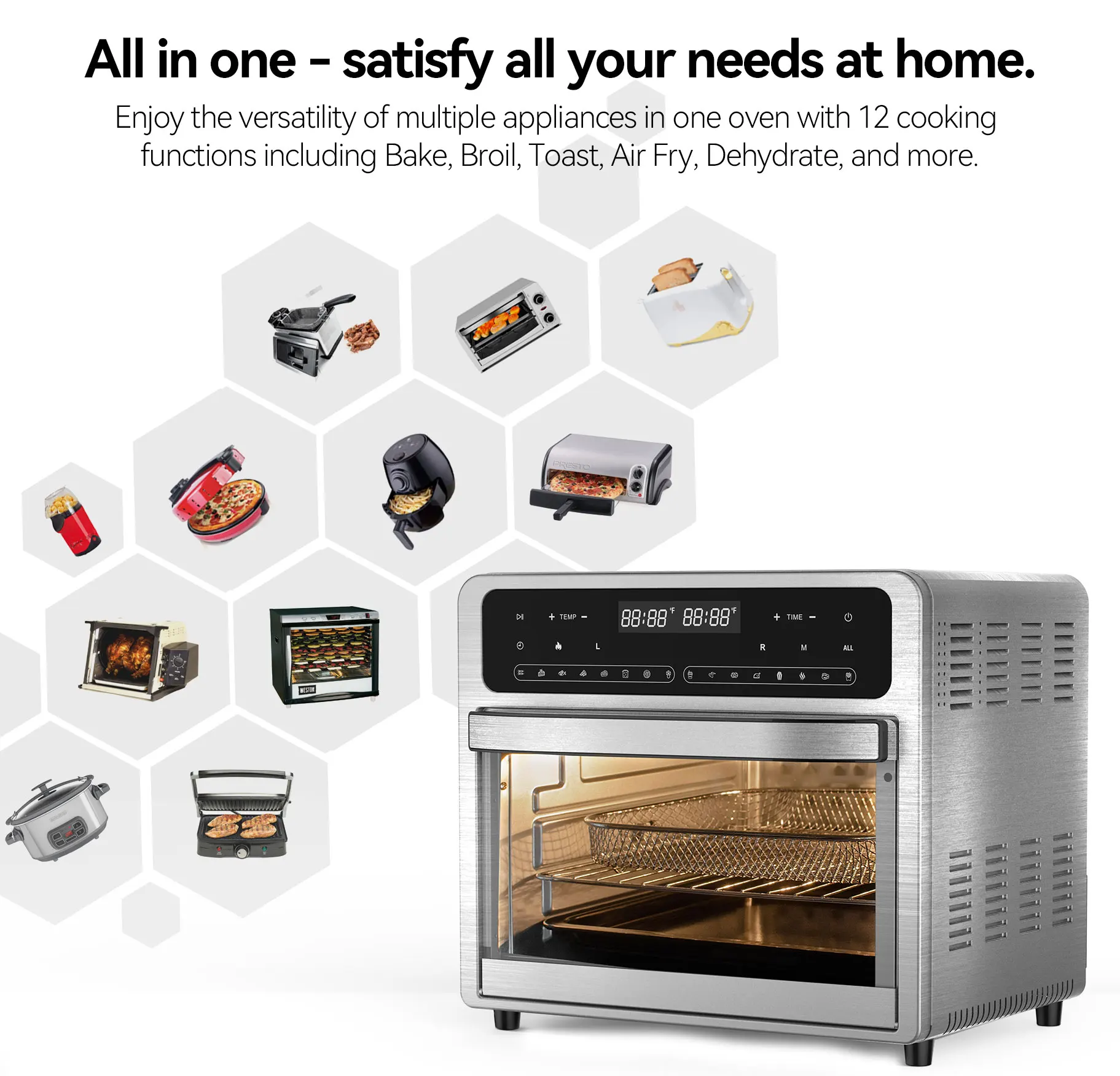 All In 1 Electric Air Fryer Oven Wholesale Factory Price Low Fat Healthy