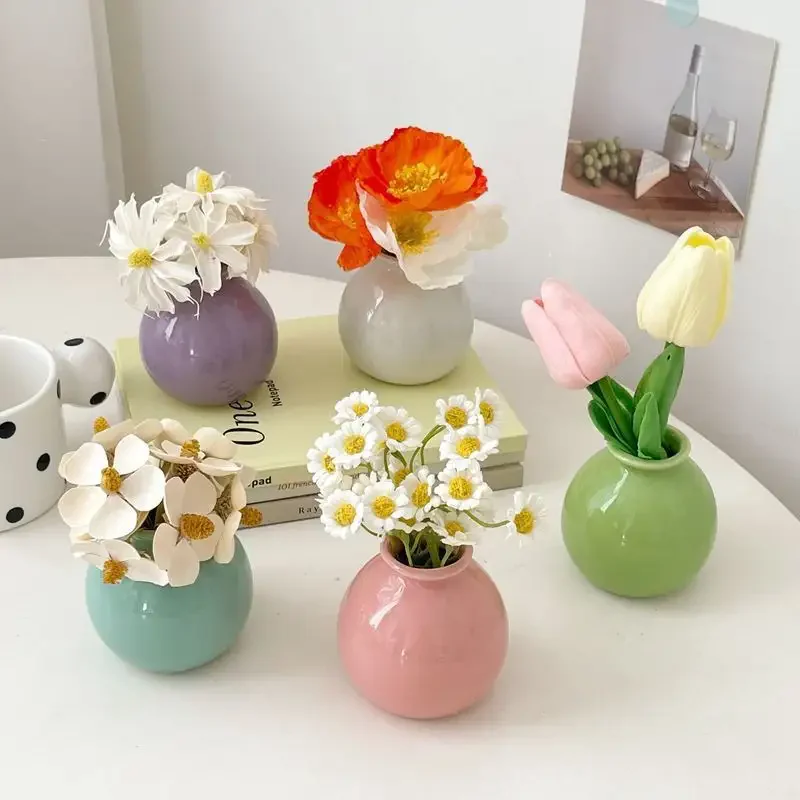 yuyang Nordic Cream Style Luxury Ceramic Vase with Dried Flowers Ins Style for Home Office Decor Ins Ceramic Porcelain Vase