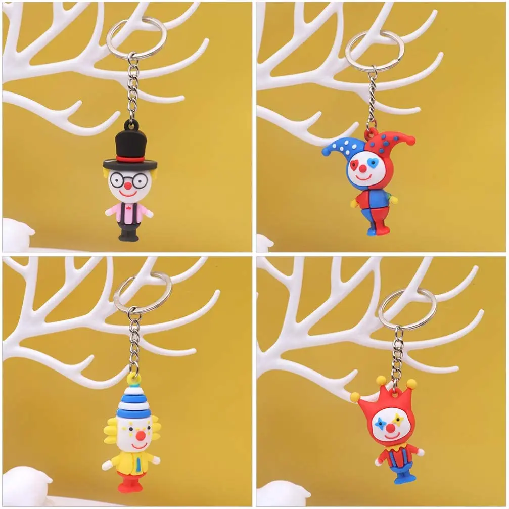Customized High Quality 3D Clown Keychains Mini Joker Characters Figures Key Chains for Gift
