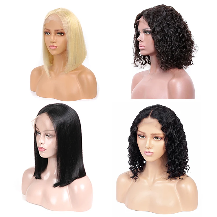 Парики на сетке фронта Боб парики из человеческих волос бразильские волосы 13*4 парик спереди 100% человеческие короткий