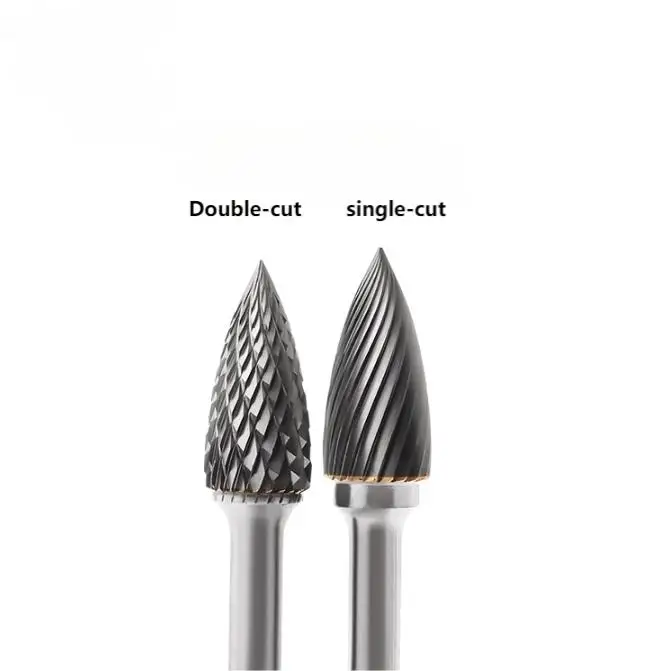 Hot sale Point Tree shape 6mm shank MX cutting tooth type G tungsten carbide rotary burr for wood steel metal carving