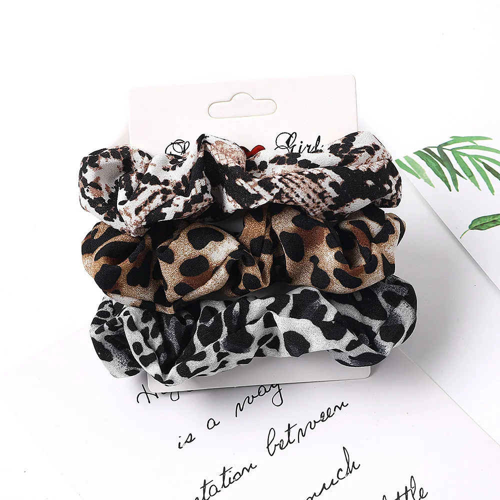 New Spring And Summer Simple Style Cloth Scrunchies Hair Ties Combination Set