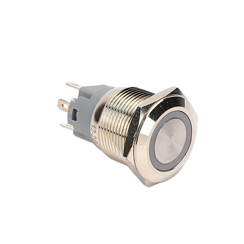 Оптовая Продажа с фабрики самобалонное кольцо с подсветкой, металлический кнопочный переключатель, поставщики из нержавеющей стали