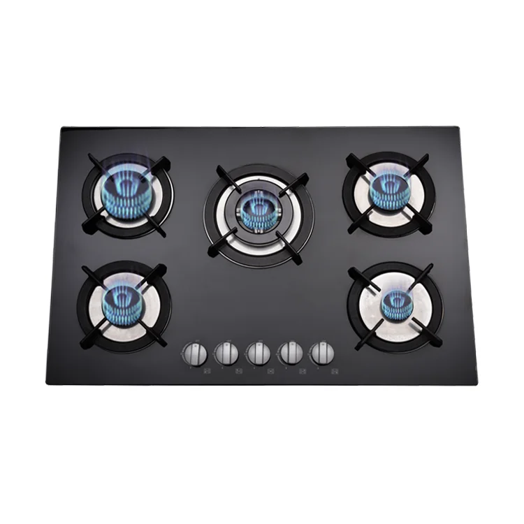760*510mm5 горелки газовая плита из закаленного стекла панели Автоматическое зажигание газовая плита